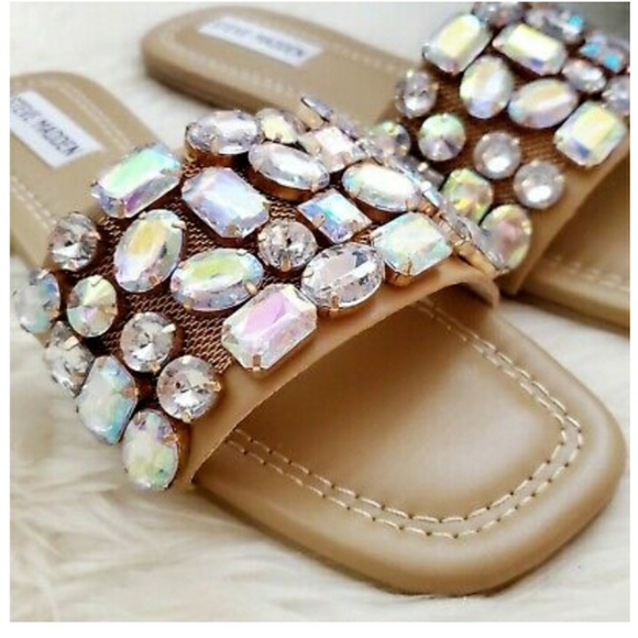 SOLD Steve Madden Malina Rhinestone slides NWOT - Picture 2 of 3